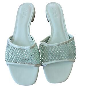 J. Crew Factory Rhinestone Mesh Slide Sandals Size 8 NWOB